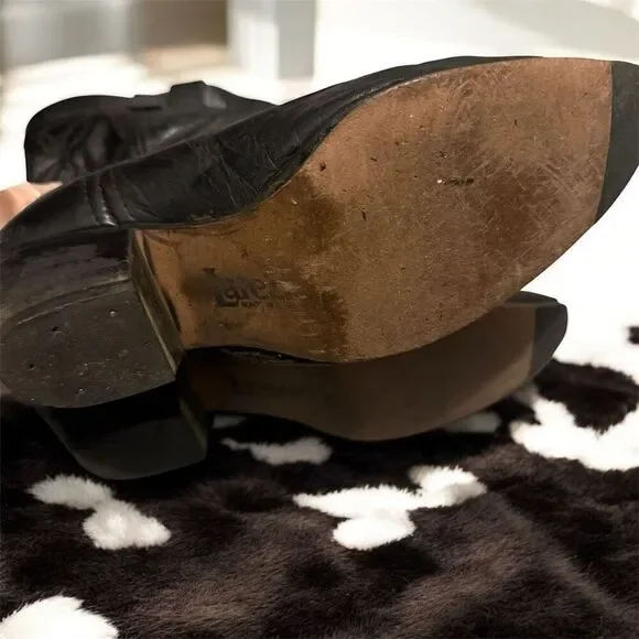 Vintage Laredo Black Leather Cowboy Western Boots 7.5 Pointed - Picture 5 of 7